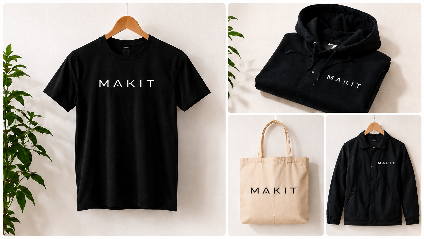 T-shirt, sweat, tote bag et veste MAKIT imprimés